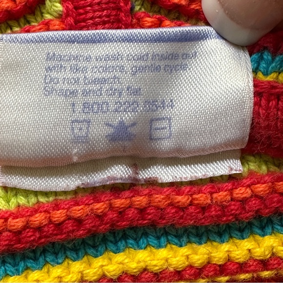 Hanna Andersson Hooded Striped Cotton Sweater 6-12 mo / 70 cm Zip Primary C… - Picture 4 of 8